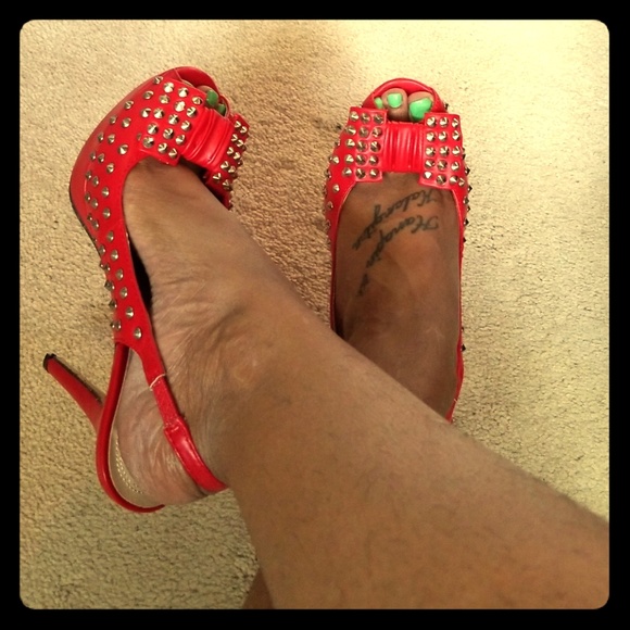 JustFab Shoes - Studded Peeptoe Sandals